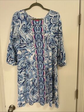Lilly Pulitzer Blue, White & Pink Printed Tunic